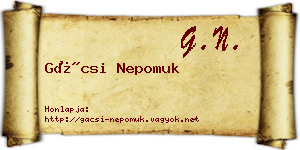 Gácsi Nepomuk névjegykártya